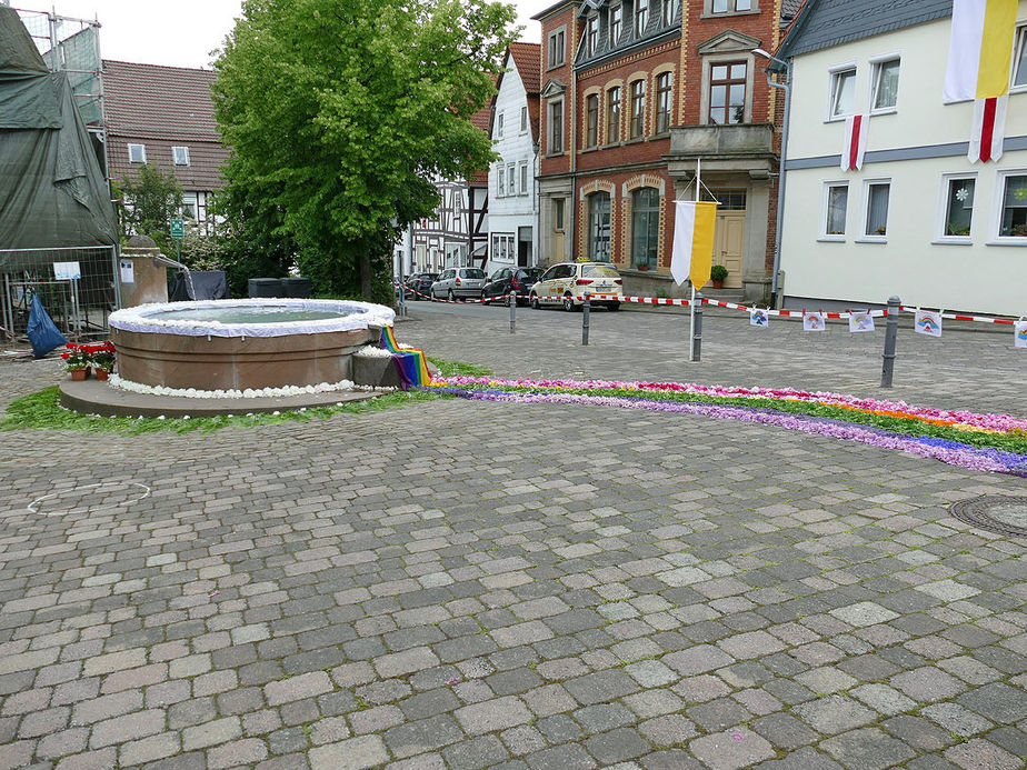 Bluemteppich auf dem Naumburegr Marktplatz (Foto: Karl-Franz Thiede)
